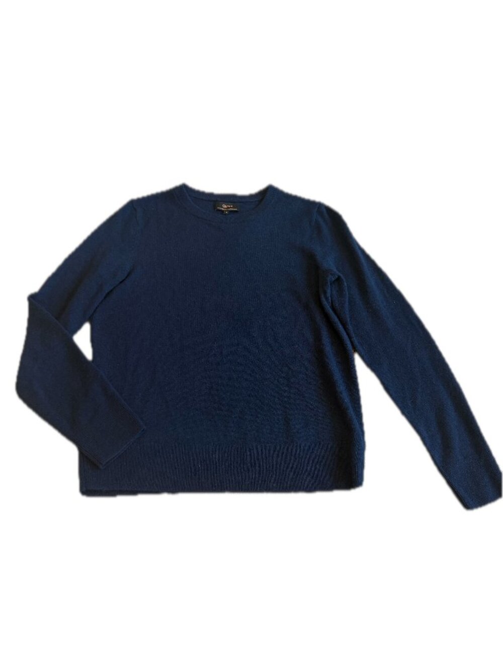 Quince Navy Crewneck Cashmere Sweater Pullover Knit Classic Ribbed Small Women's